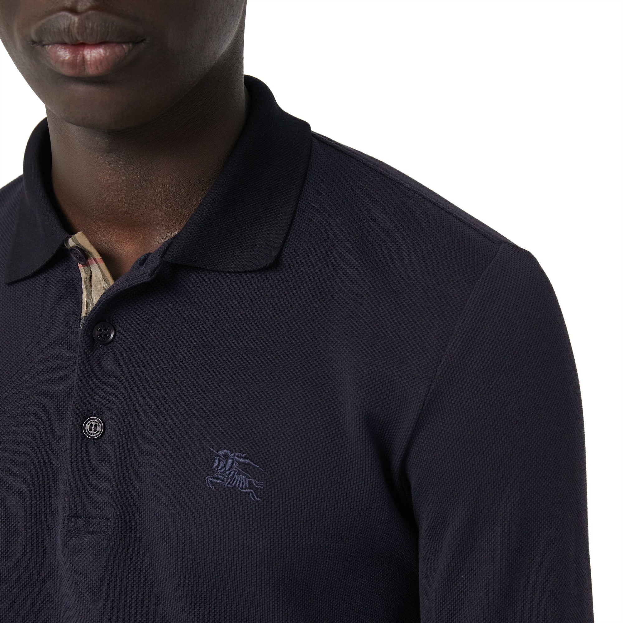 NAVY Polo en piqué de coton à manches longues