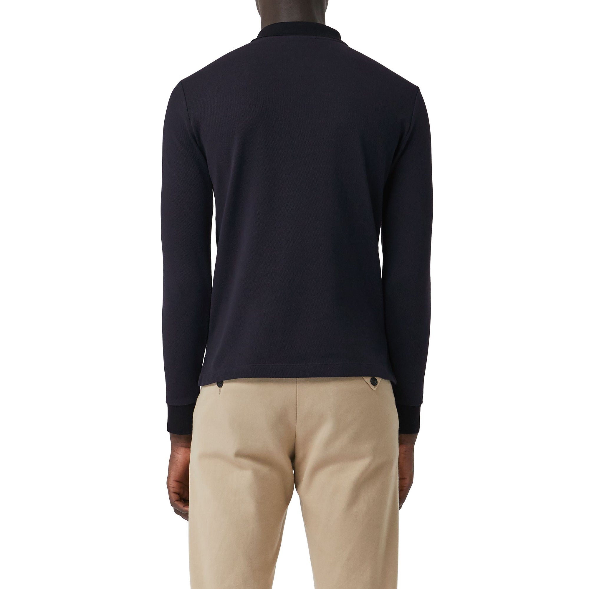 NAVY Polo en piqué de coton à manches longues