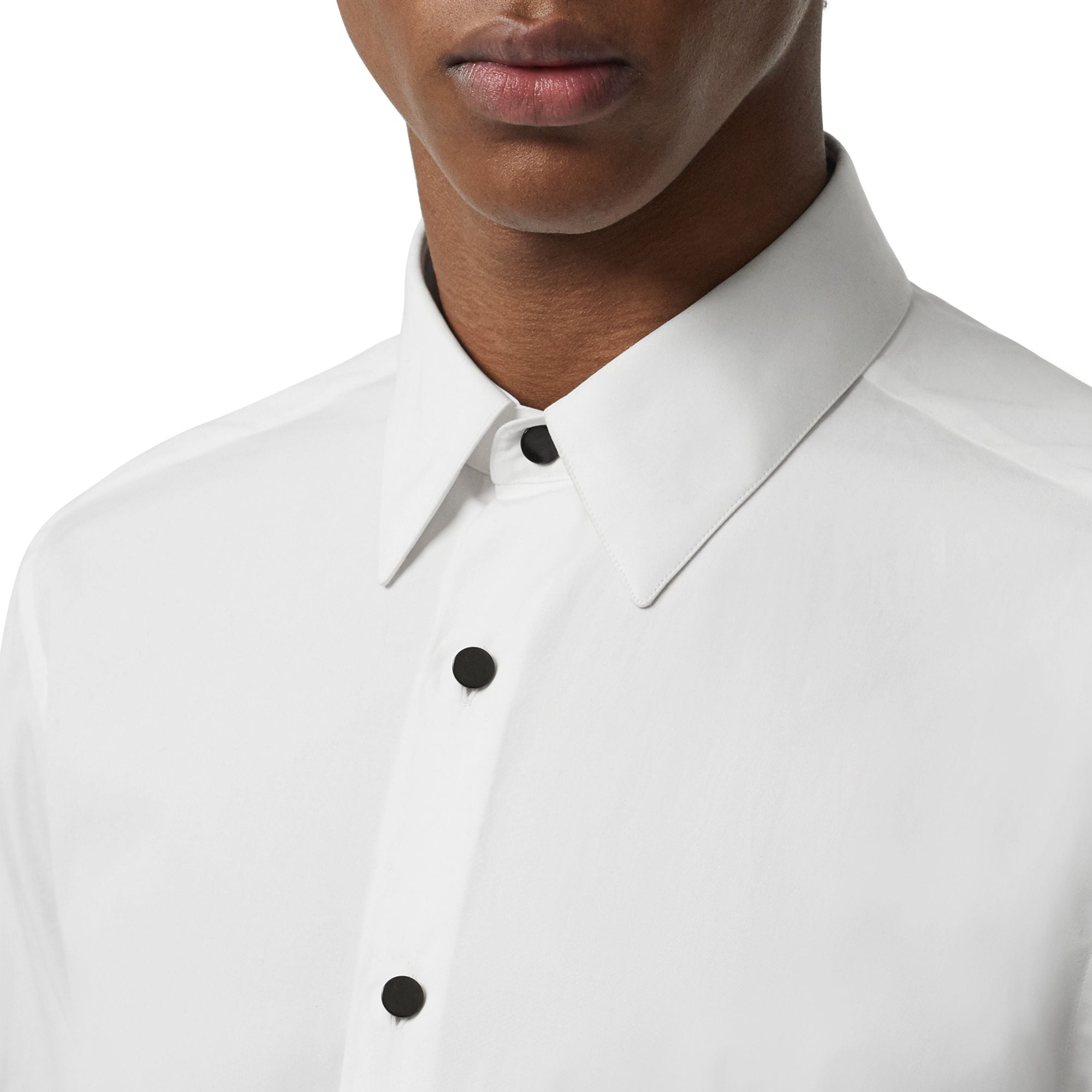 WHITE Chemise habillée classique en popeline de coton