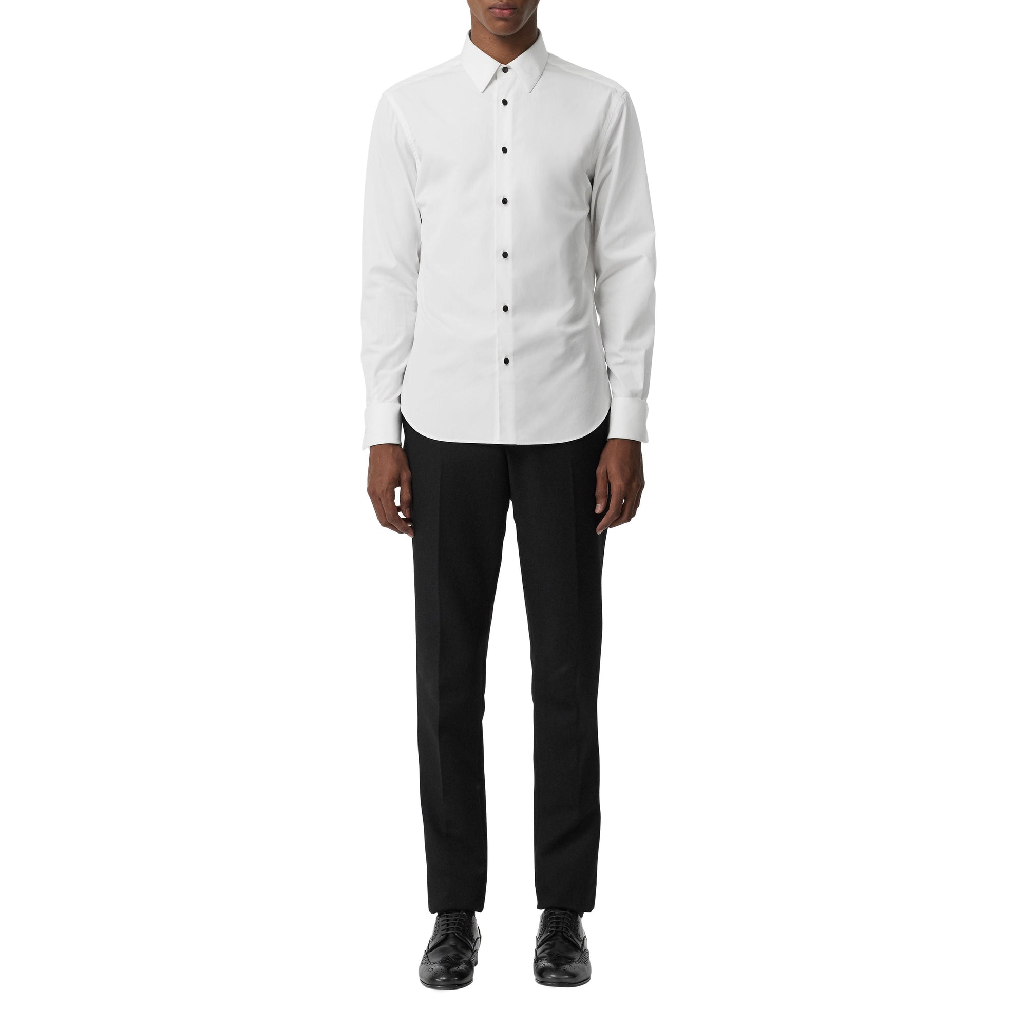 WHITE Chemise habillée classique en popeline de coton