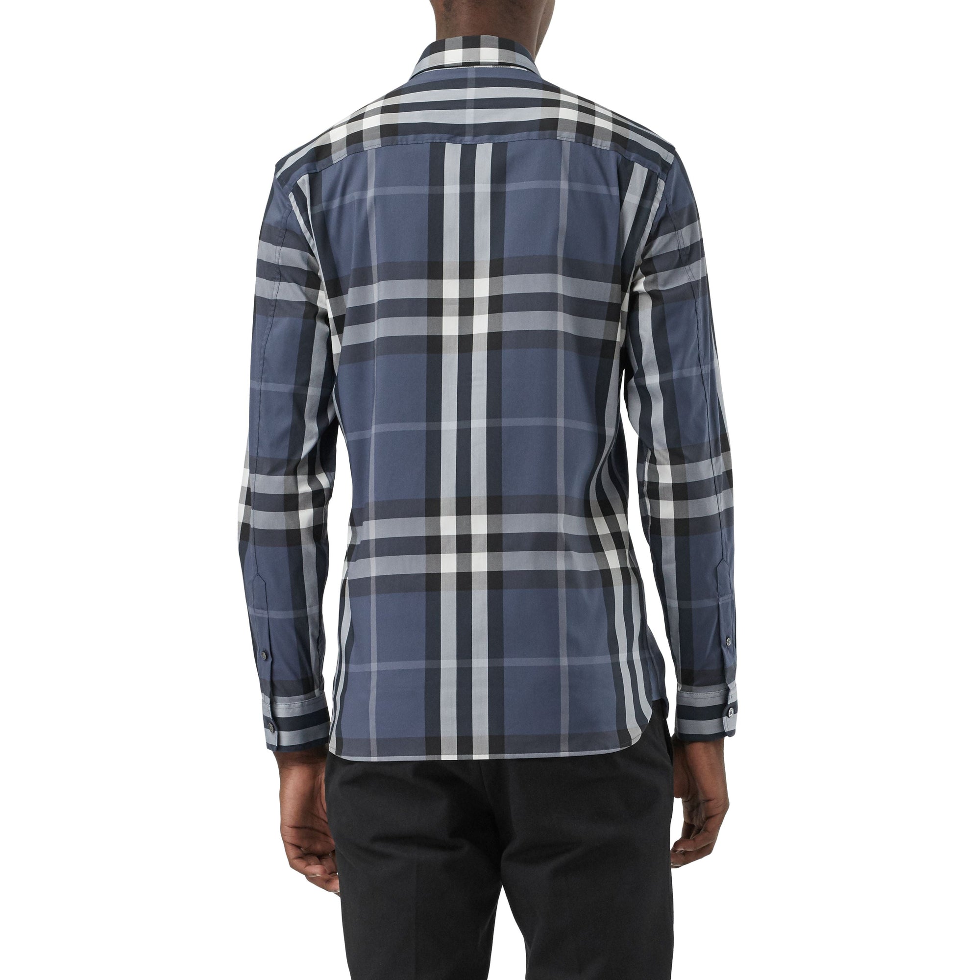 THISTLE BLUE Chemise en coton extensible à motif check