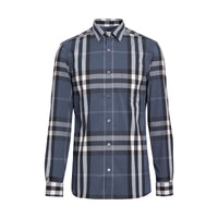THISTLE BLUE Chemise en coton extensible à motif check