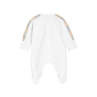 Coffret cadeau trois pièces en coton à motif check pour bébé - Blanc