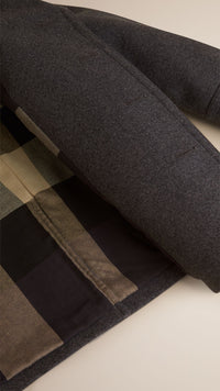 DARK GREY MELANGE Caban en laine et cachemire