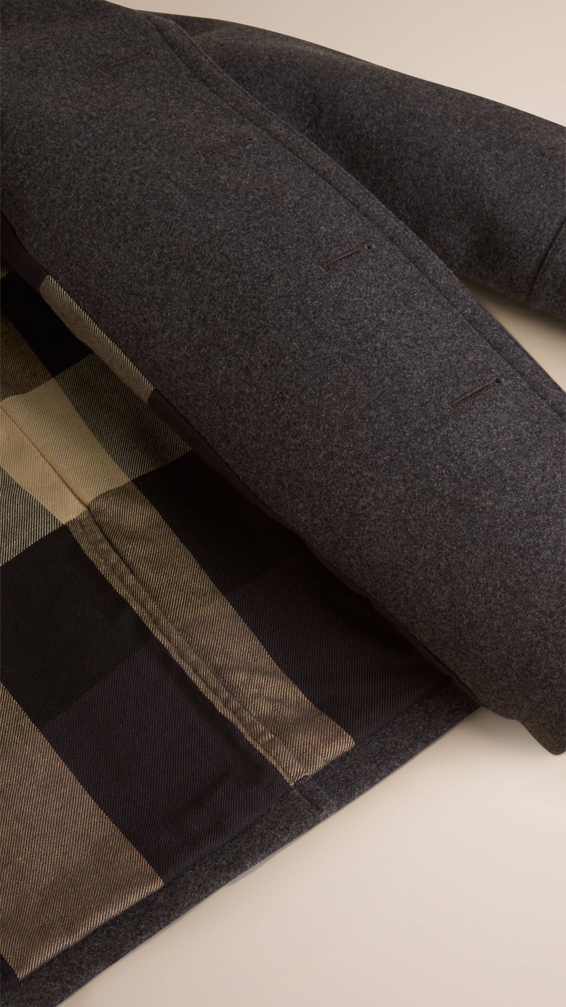 DARK GREY MELANGE Caban en laine et cachemire