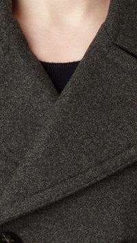 DARK GREY MELANGE Caban en laine et cachemire