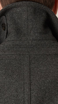 DARK GREY MELANGE Caban en laine et cachemire