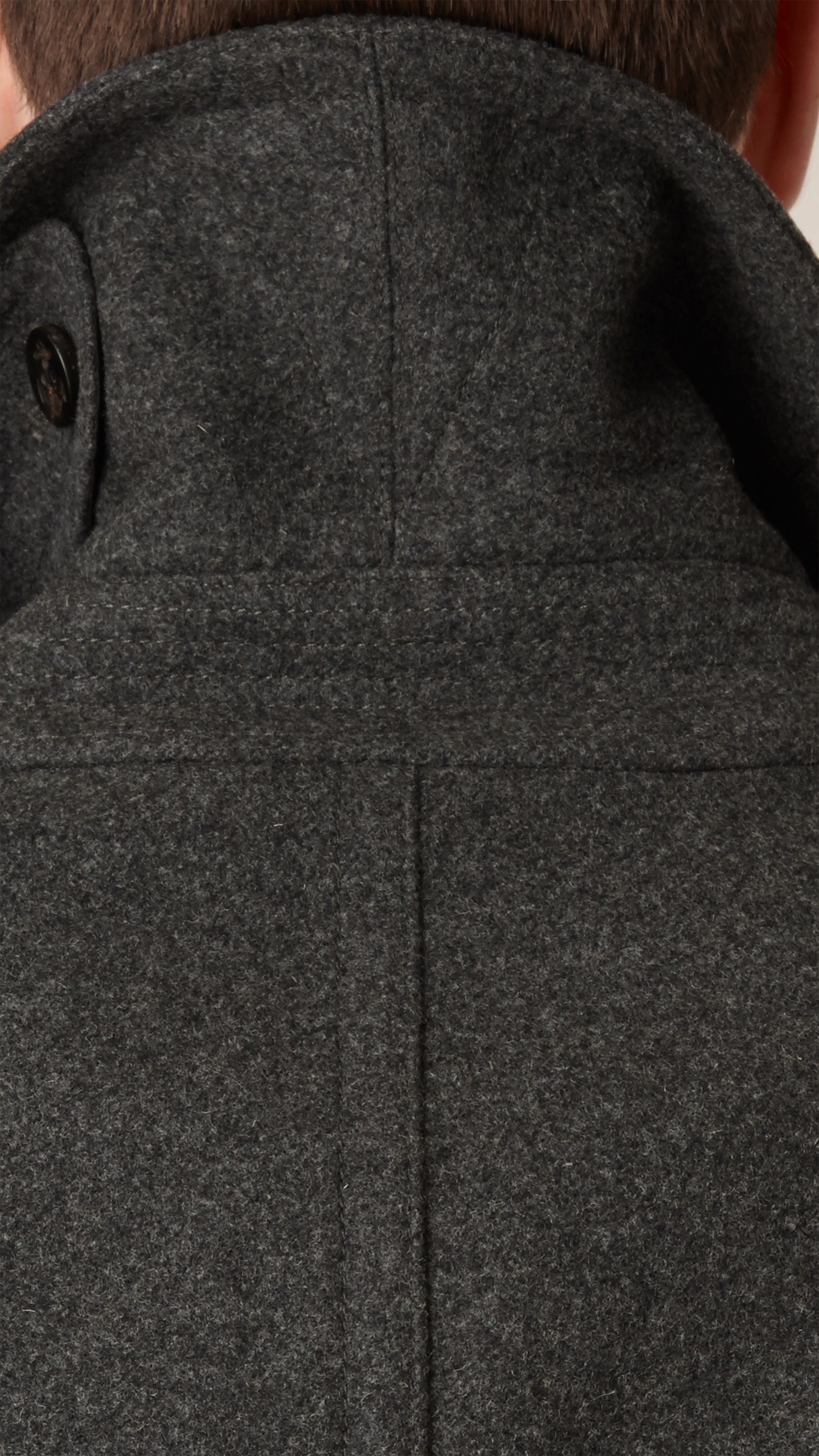 DARK GREY MELANGE Caban en laine et cachemire