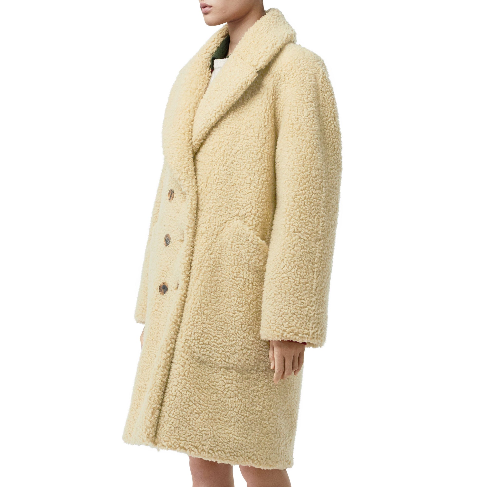 Manteau oversize à double boutonnage en faux shearling - Camomille