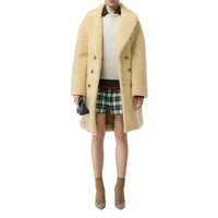 Manteau oversize à double boutonnage en faux shearling - Camomille