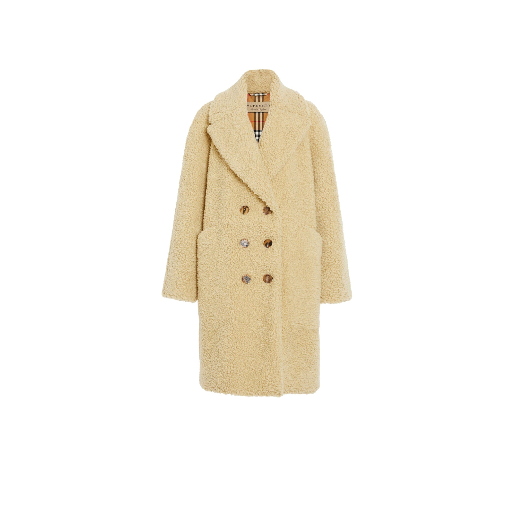Manteau oversize à double boutonnage en faux shearling - Camomille