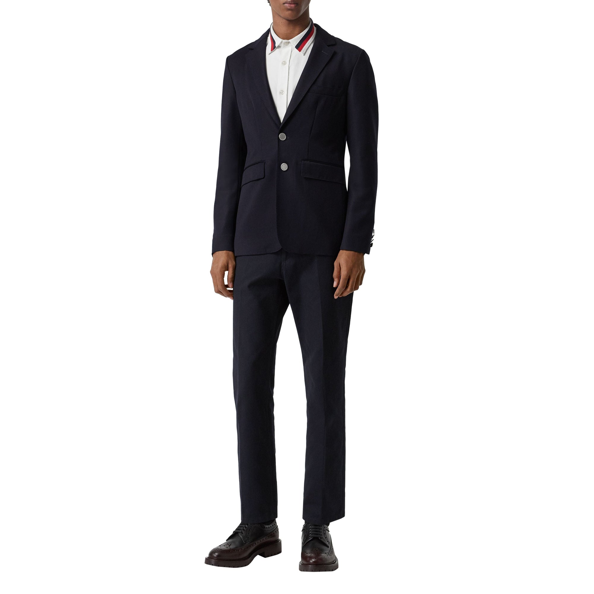 NAVY Blazer slim en gabardine de laine avec bouton en métal
