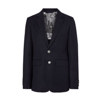 NAVY Blazer slim en gabardine de laine avec bouton en métal