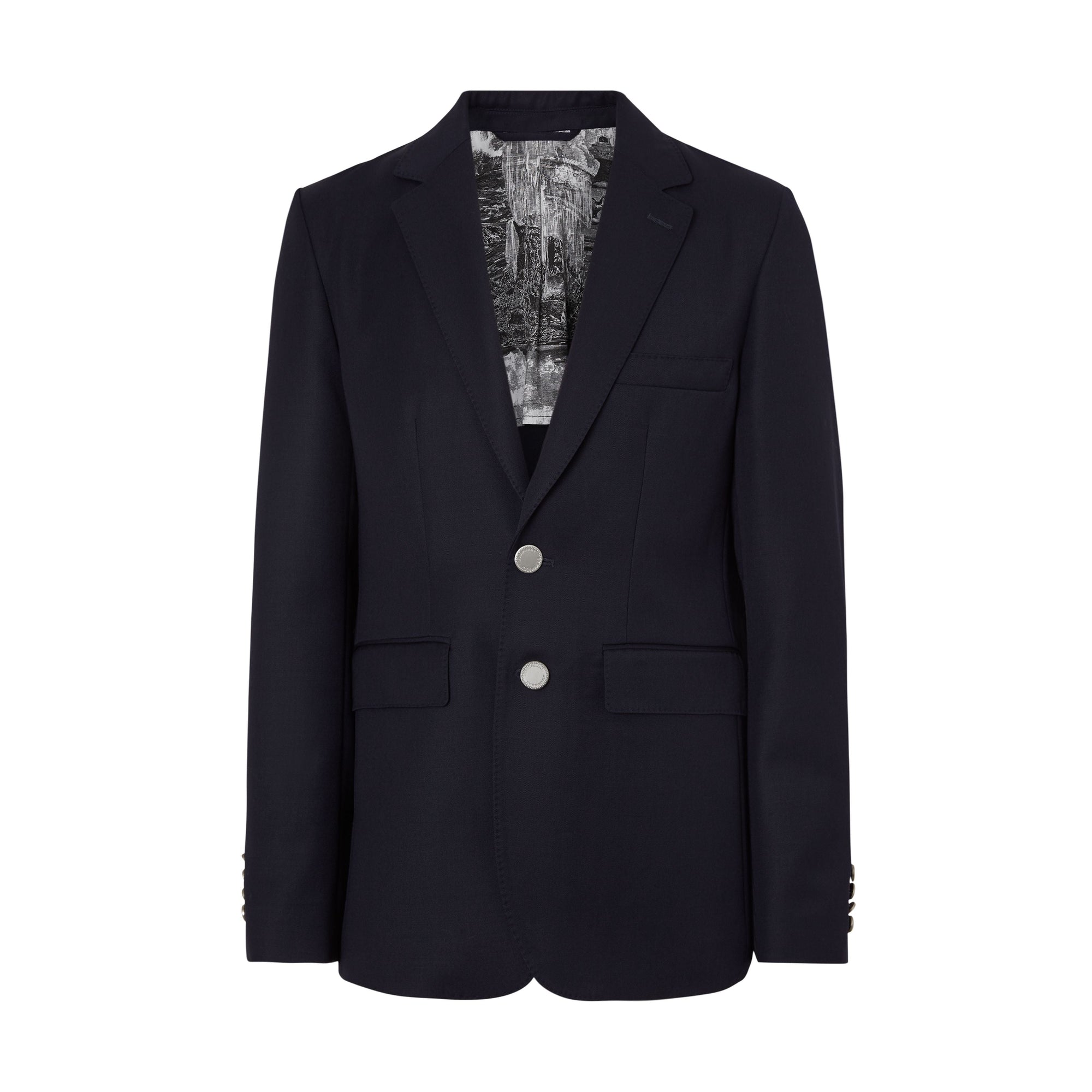 NAVY Blazer slim en gabardine de laine avec bouton en métal