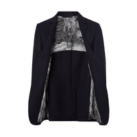 NAVY Blazer slim en gabardine de laine avec bouton en métal