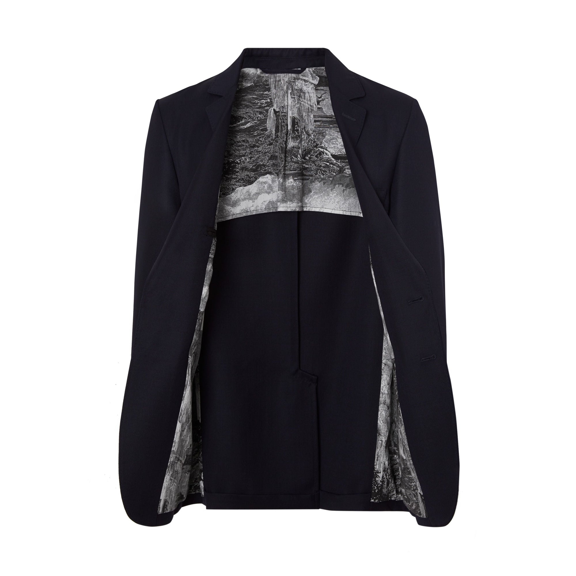 NAVY Blazer slim en gabardine de laine avec bouton en métal