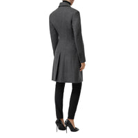Manteau ajusté en laine à double boutonnage - Camaïeu de gris moyens