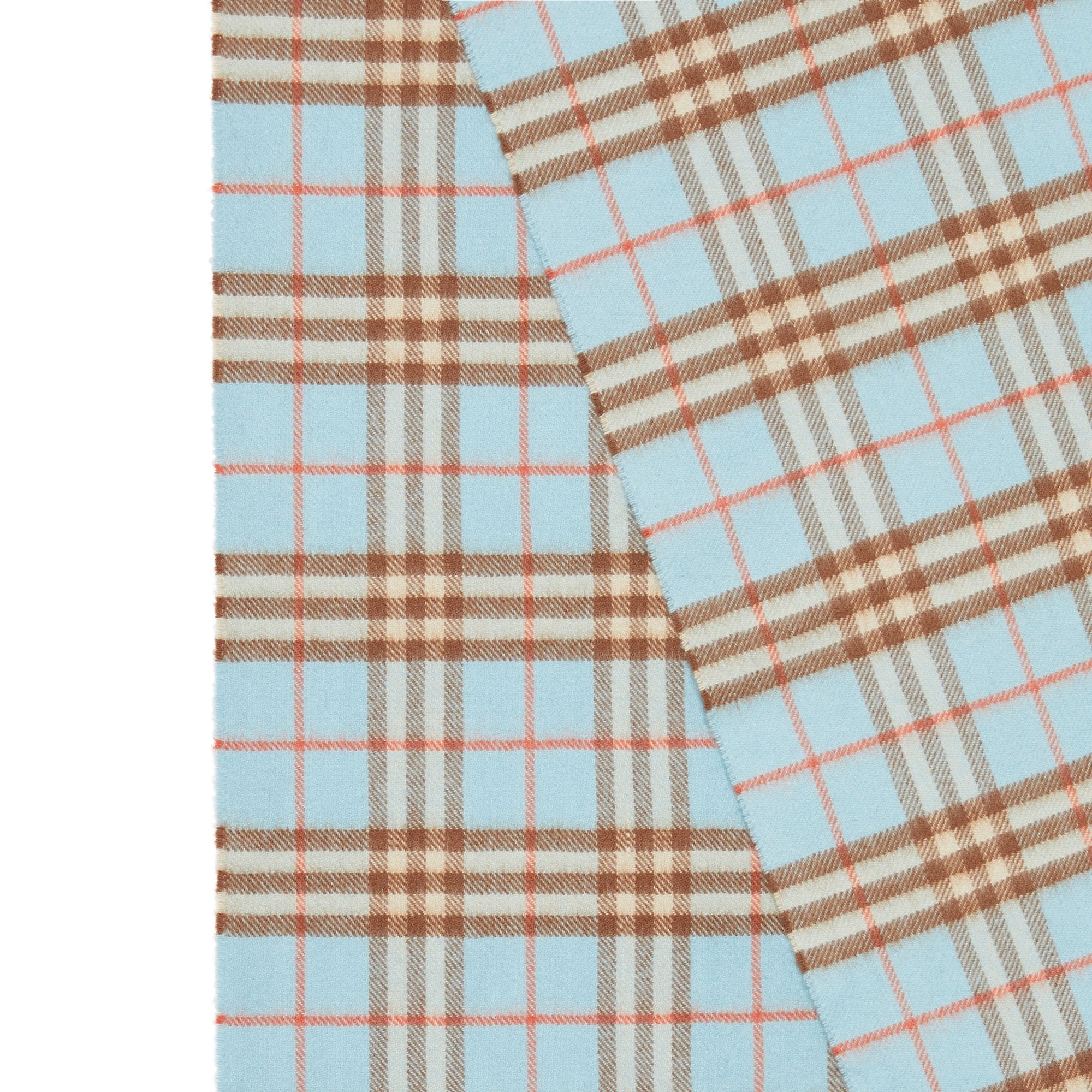 PALE PERIDOT BLUE Écharpe classique en cachemire à motif Vintage check