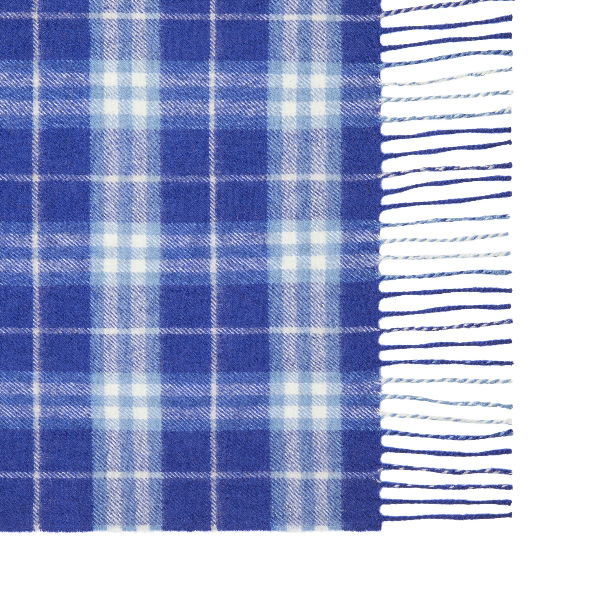 BRIGHT LAPIS Écharpe classique en cachemire à motif Vintage check