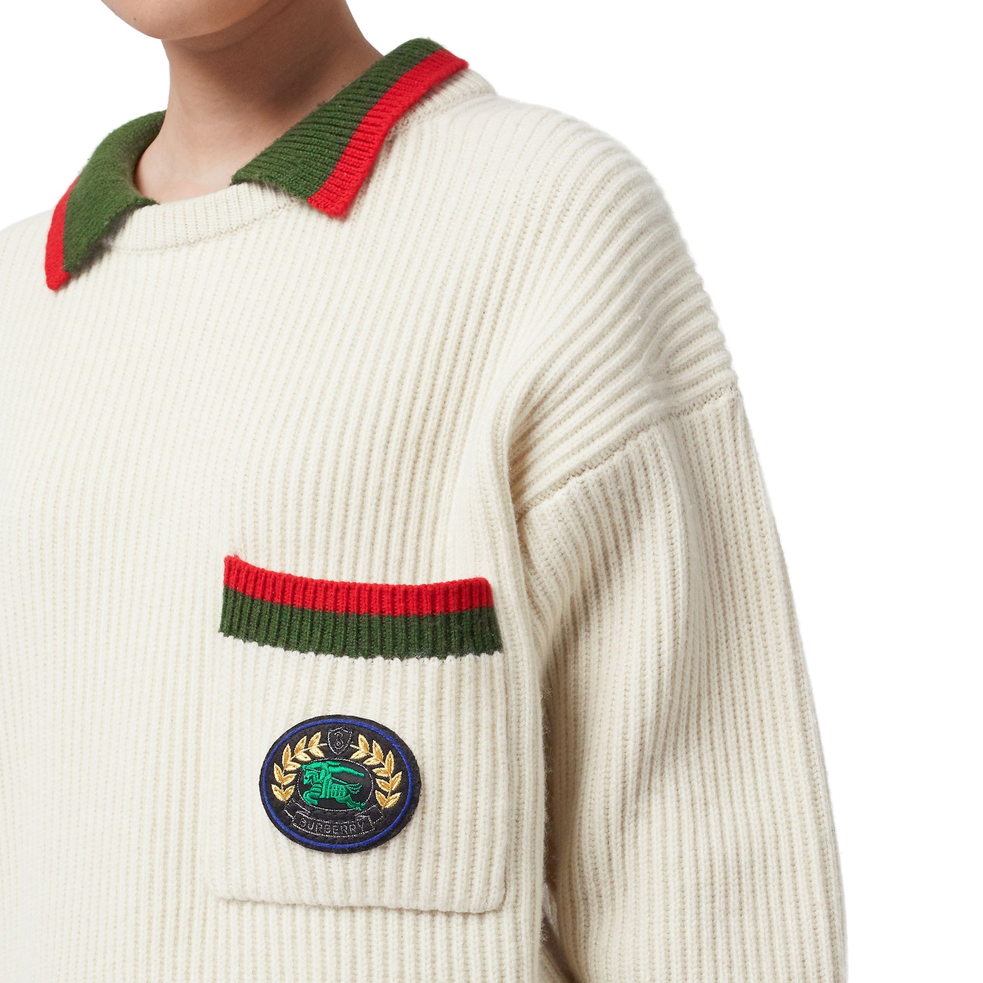 IVORY Pull en maille de laine et cachemire côtelée
