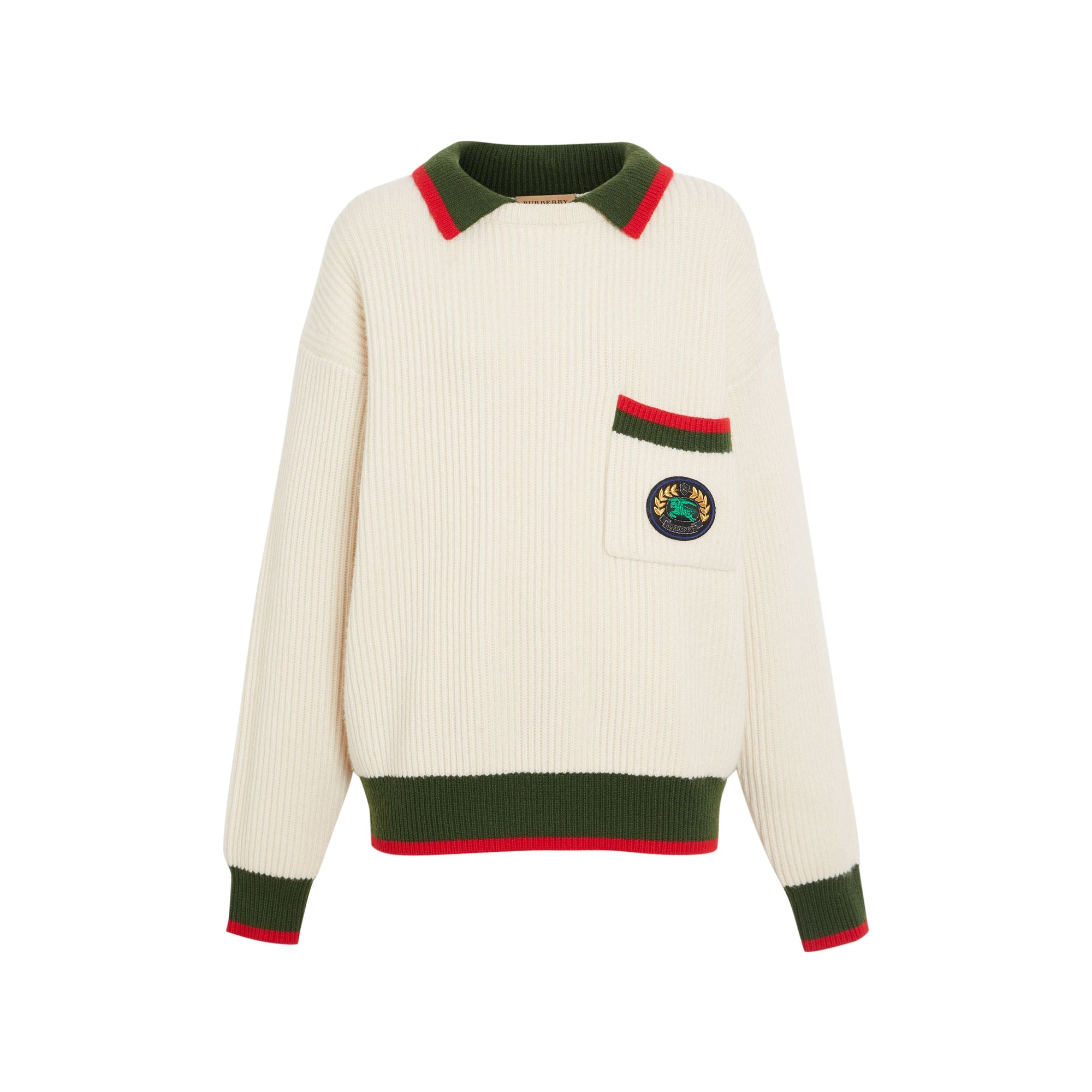 IVORY Pull en maille de laine et cachemire côtelée