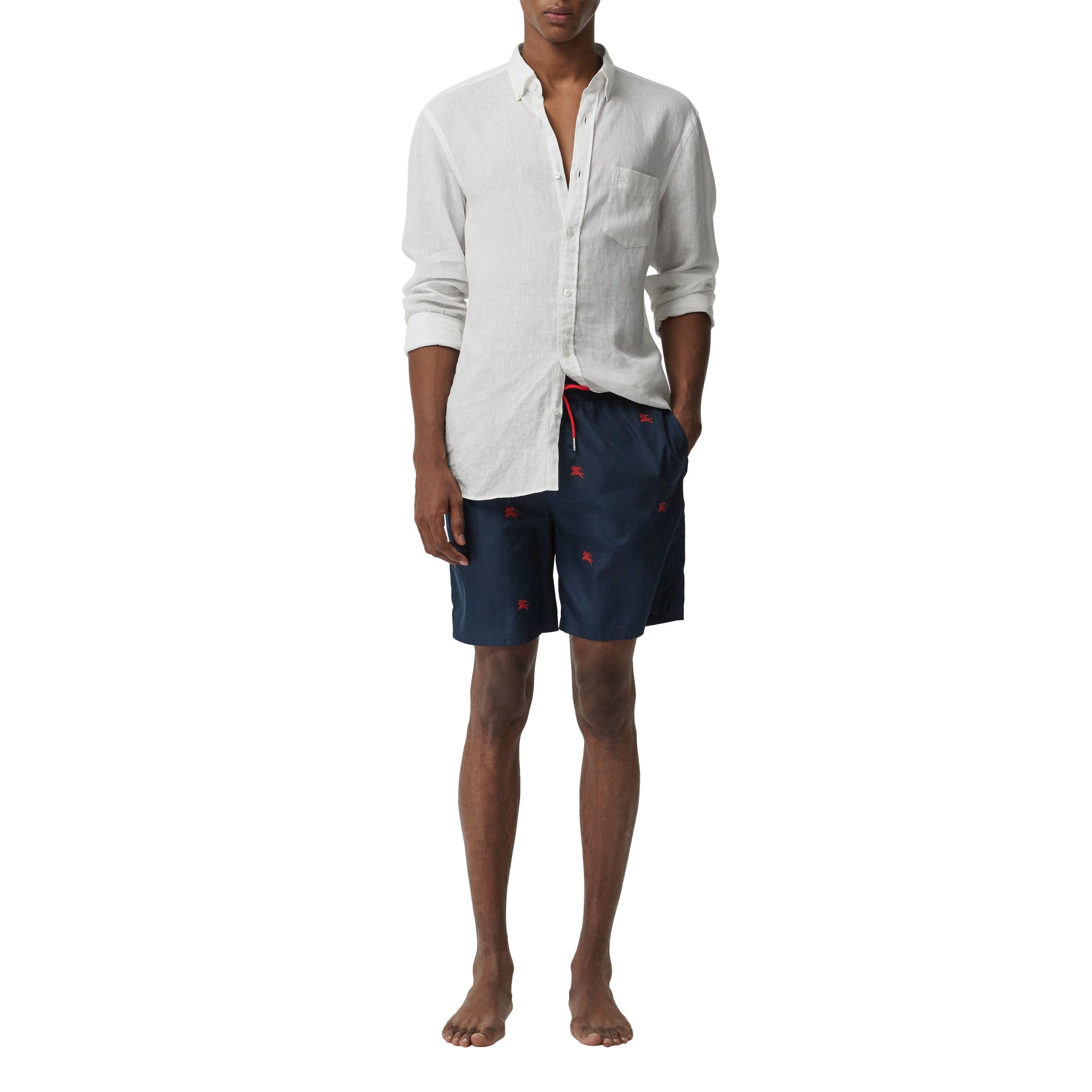 NAVY IP PATTERN Short de bain à cordon de serrage avec logo d'archive