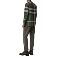 ANTIQUE GREEN IP CHK Chemise en coton extensible à motif check