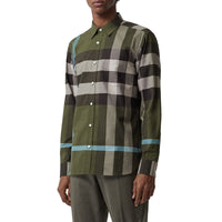ANTIQUE GREEN IP CHK Chemise en coton extensible à motif check