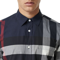 NAVY IP CHECK Chemise en coton extensible à motif check