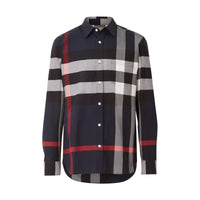 NAVY IP CHECK Chemise en coton extensible à motif check