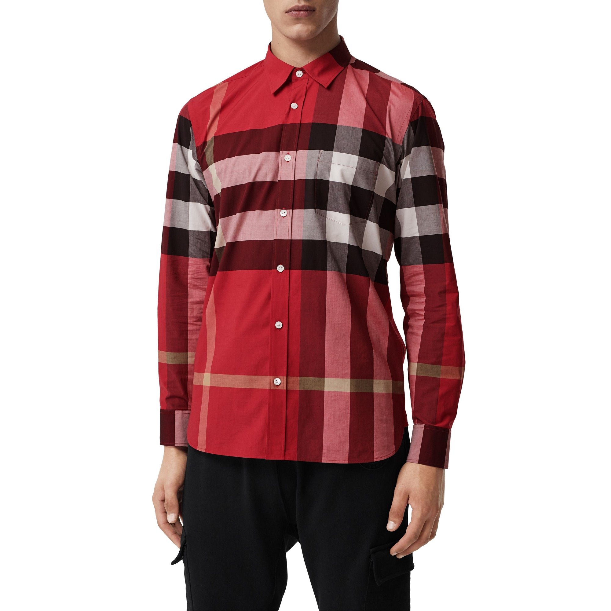 PARADE RED IP CHK Chemise en coton extensible à motif check