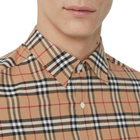 CAMEL IP CHECK Chemise en coton extensible à motif check
