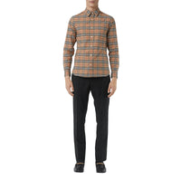 CAMEL IP CHECK Chemise en coton extensible à motif check