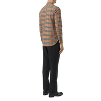 CAMEL IP CHECK Chemise en coton extensible à motif check