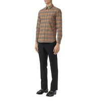 CAMEL IP CHECK Chemise en coton extensible à motif check