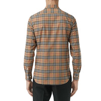 CAMEL IP CHECK Chemise en coton extensible à motif check