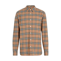 CAMEL IP CHECK Chemise en coton extensible à motif check