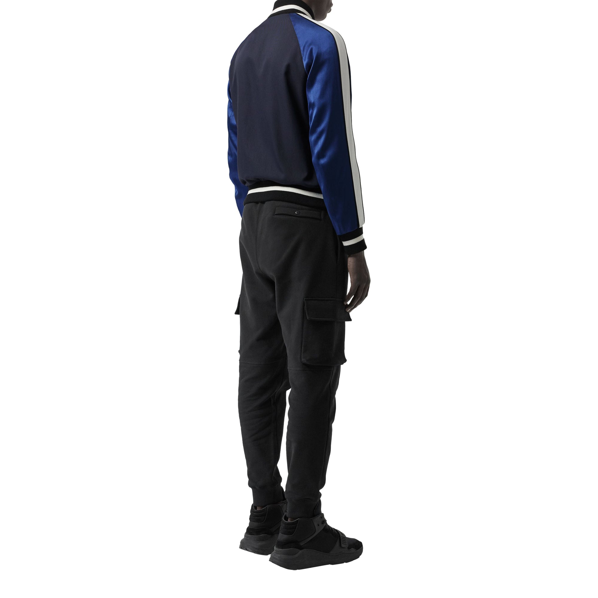 Veste de style varsity en nylon avec emblème du cavalier - Marine