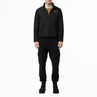 BLACK Veste Harrington en taffetas à mémoire de forme avec écusson