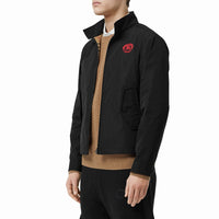 BLACK Veste Harrington en taffetas à mémoire de forme avec écusson