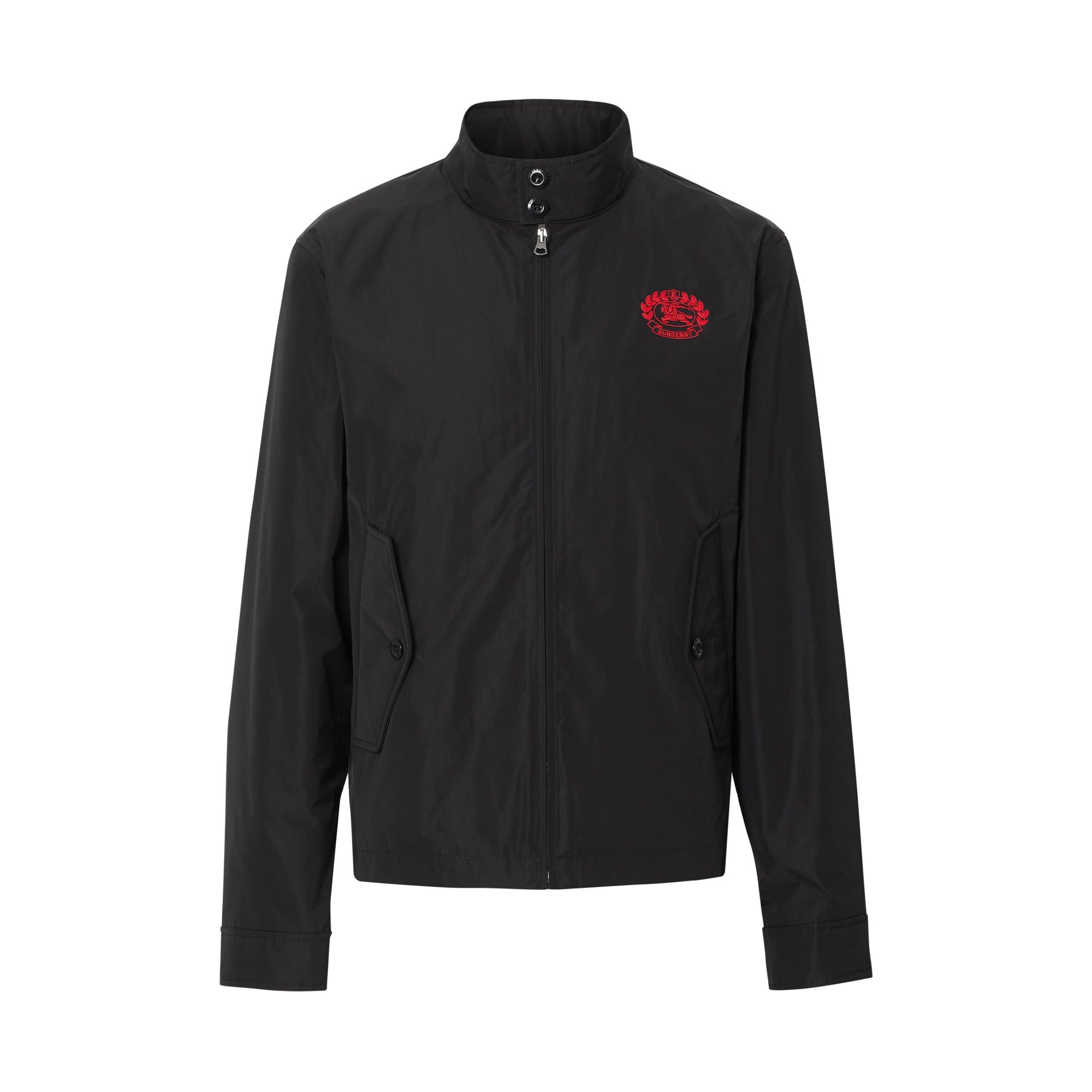 BLACK Veste Harrington en taffetas à mémoire de forme avec écusson
