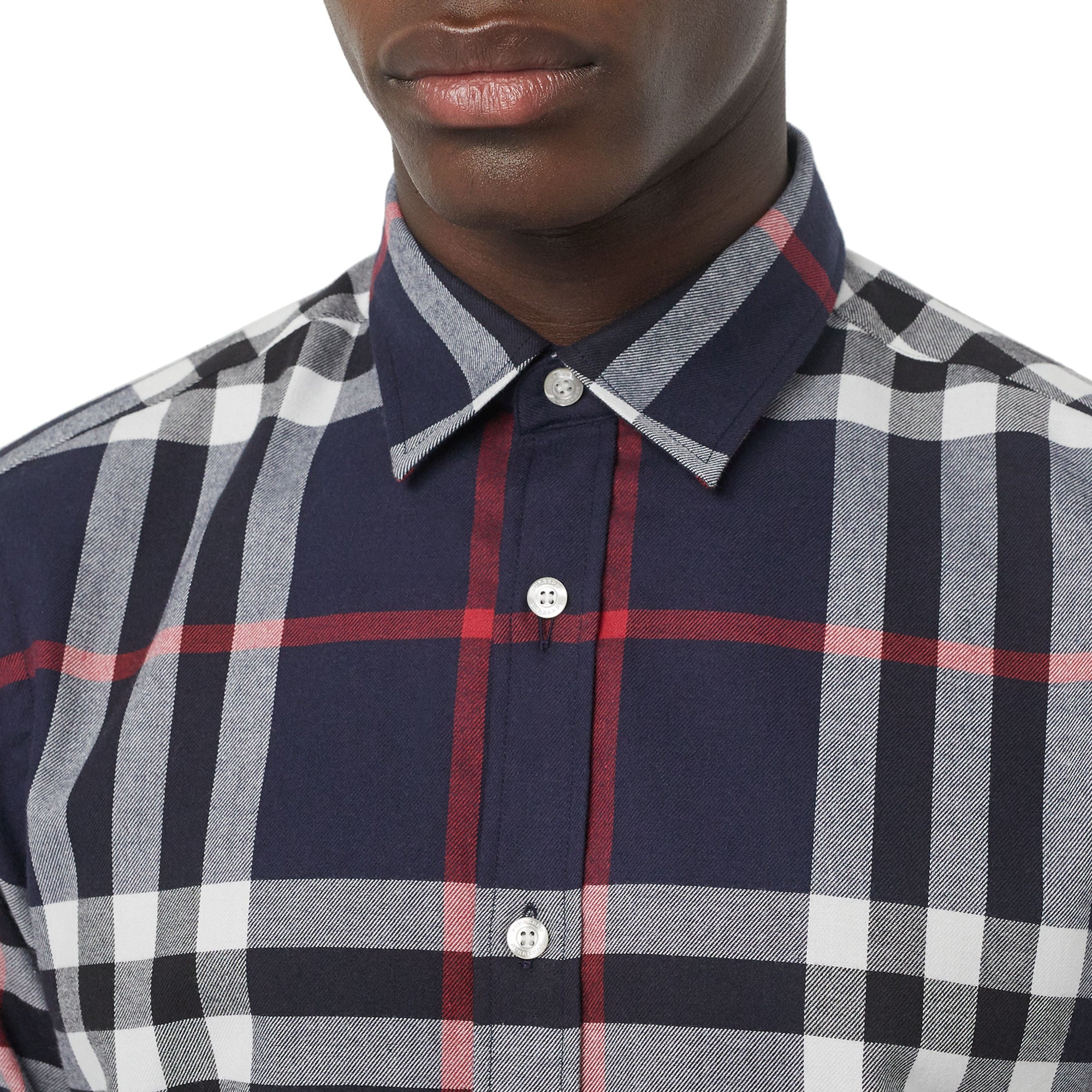 NAVY IP CHECK Chemise en flanelle de coton à motif check