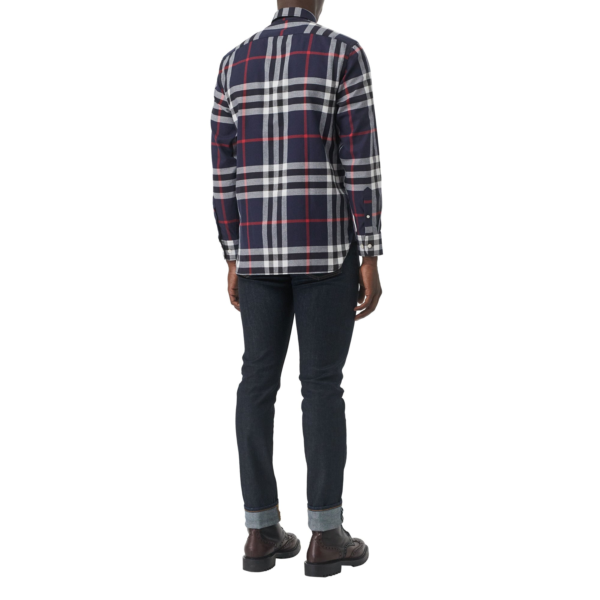 NAVY IP CHECK Chemise en flanelle de coton à motif check