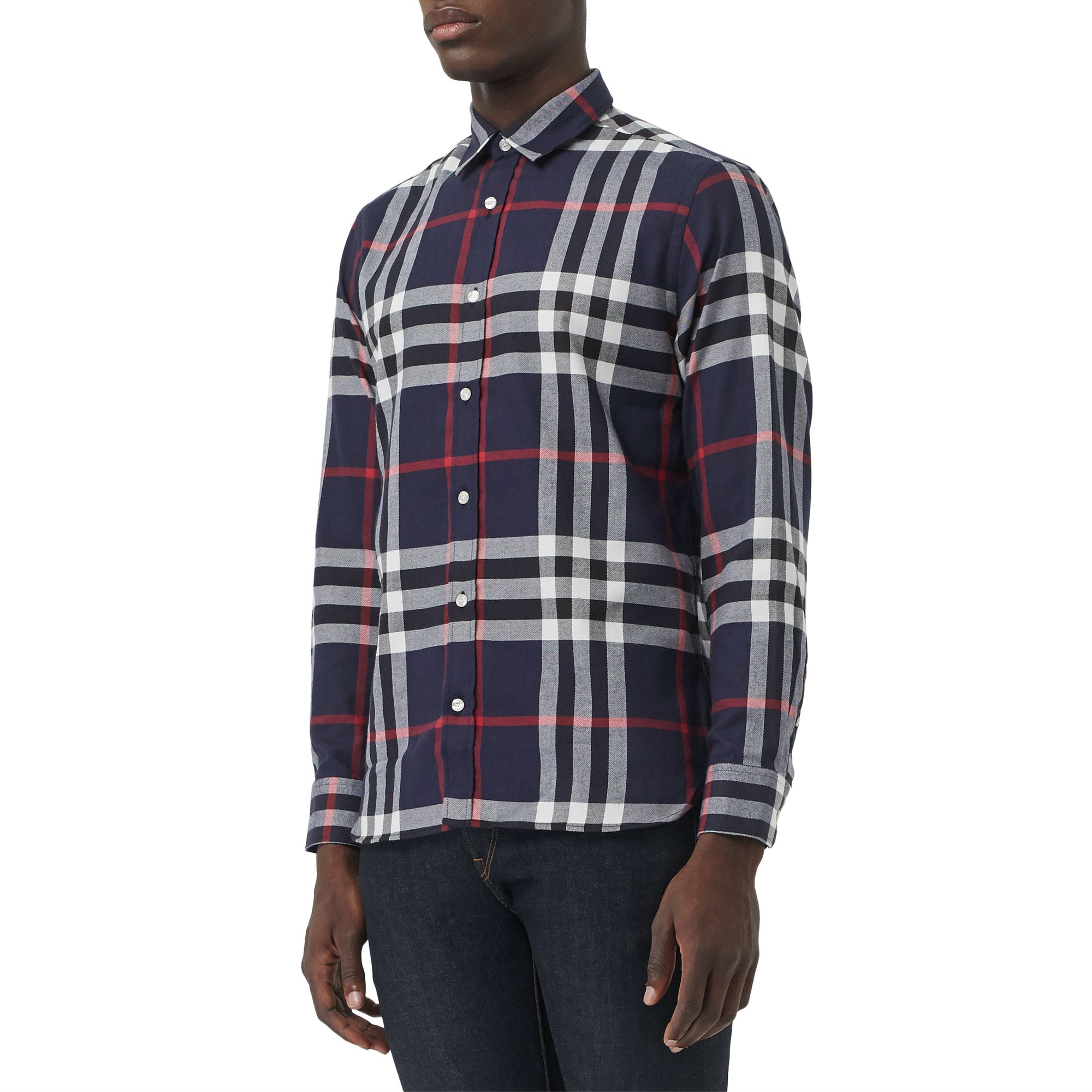 NAVY IP CHECK Chemise en flanelle de coton à motif check