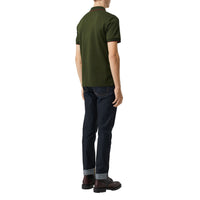 DARK ANTIQUE GREEN Polo en piqué de coton à bordure colorée