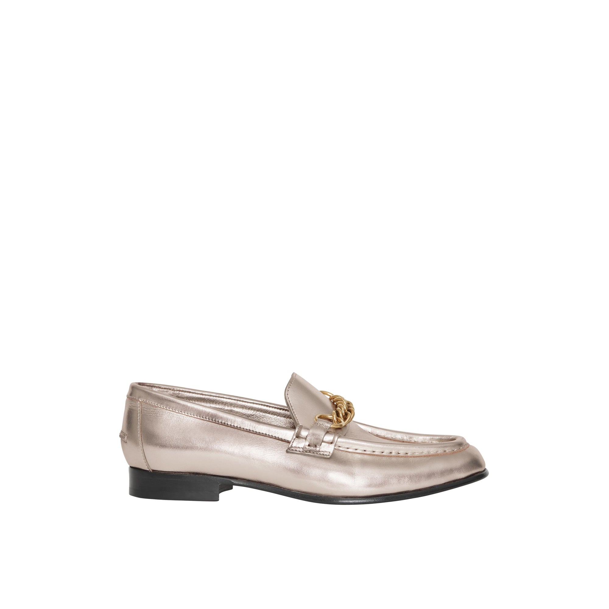 LIGHT GOLD Mocassins The Link en cuir métallisé