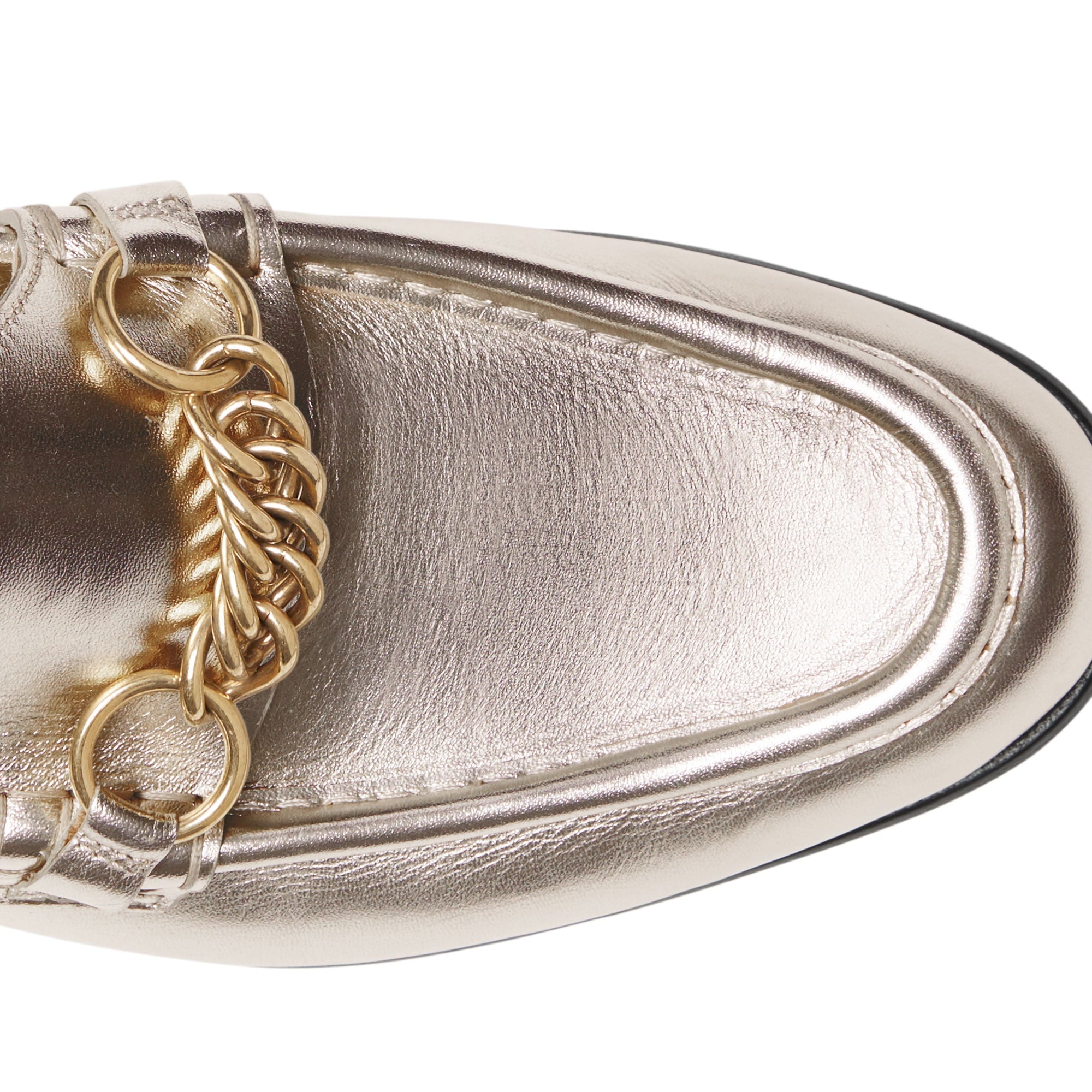 LIGHT GOLD Mocassins The Link en cuir métallisé