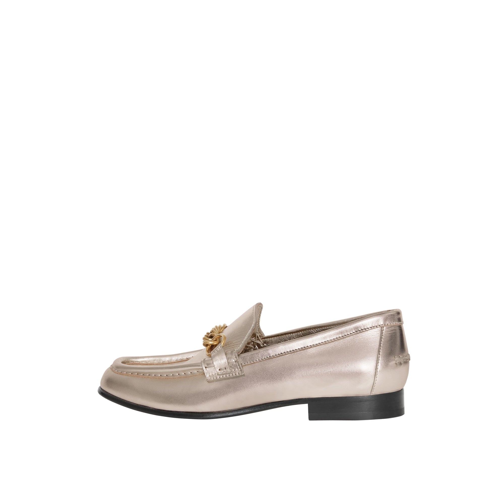 LIGHT GOLD Mocassins The Link en cuir métallisé