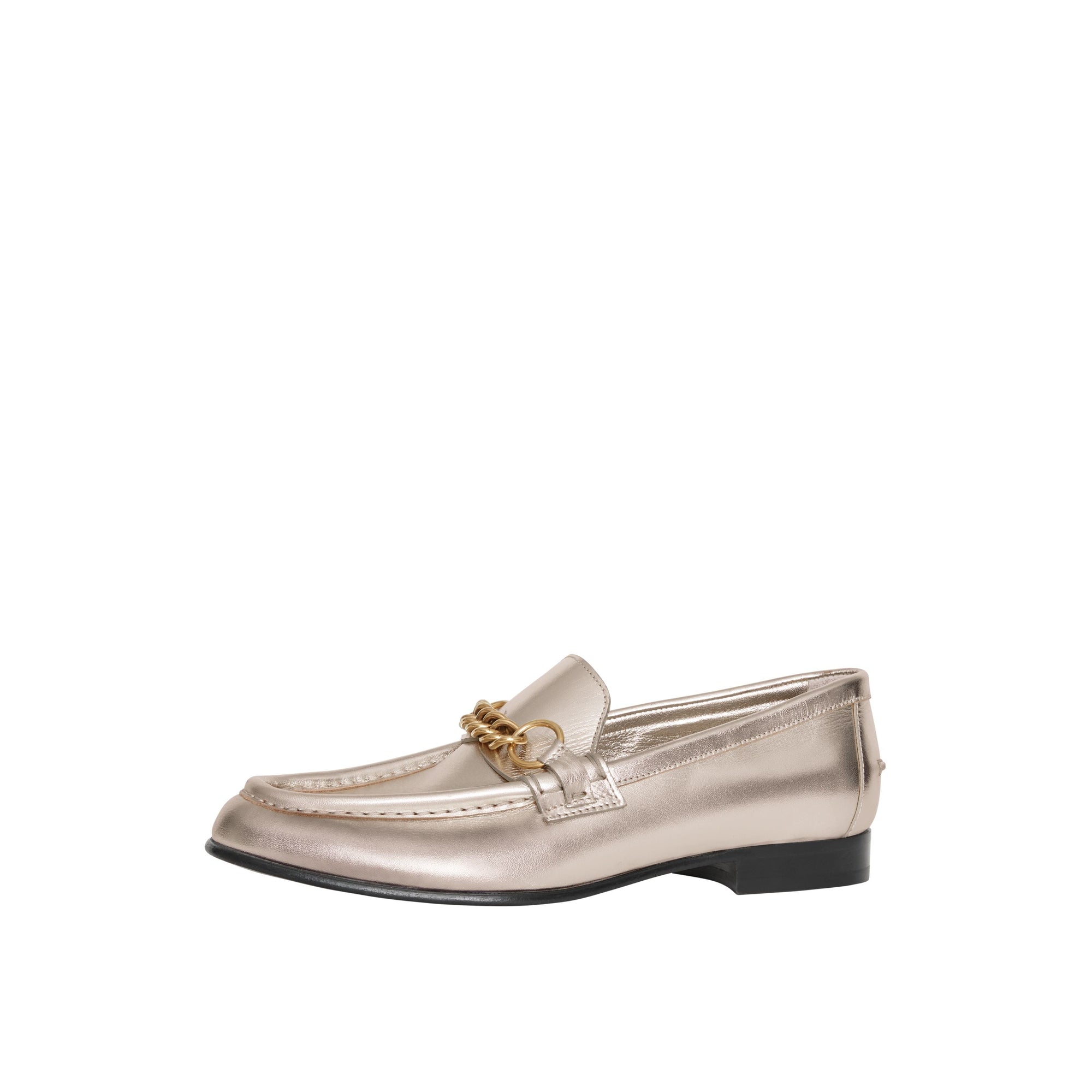 LIGHT GOLD Mocassins The Link en cuir métallisé