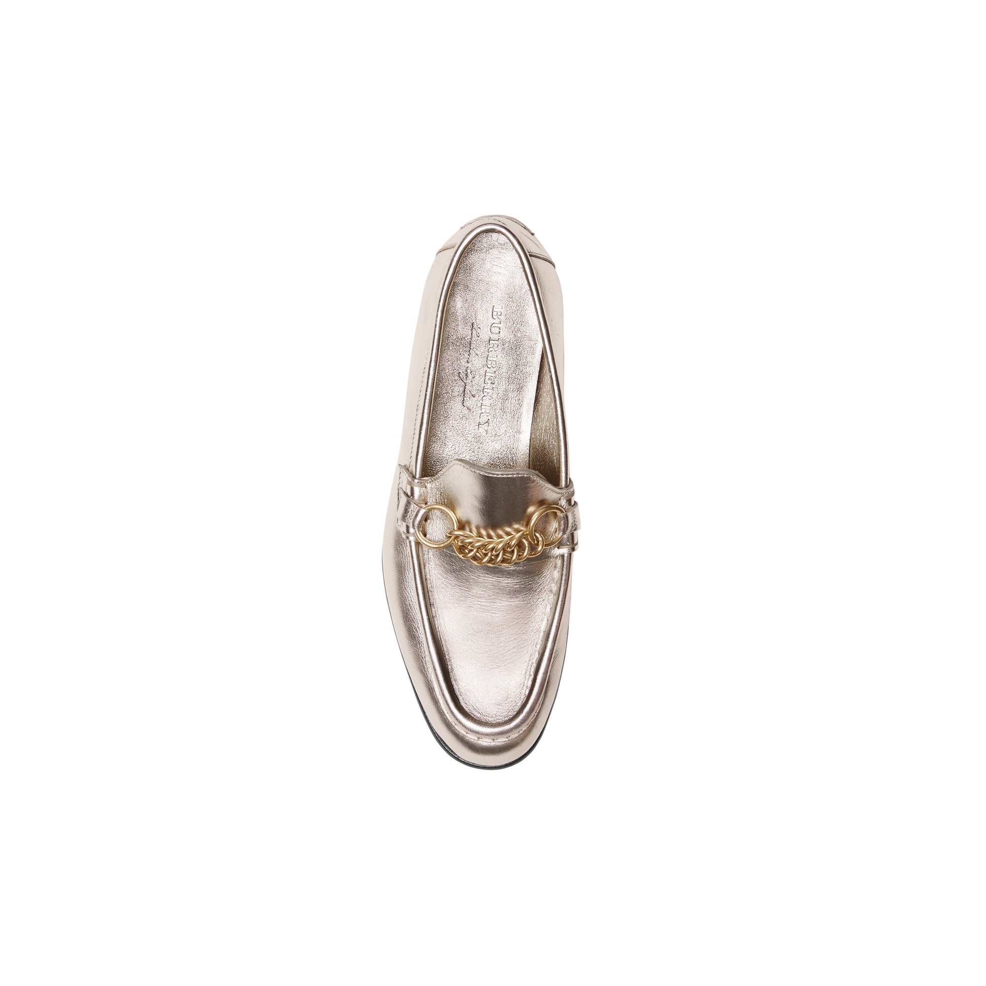 LIGHT GOLD Mocassins The Link en cuir métallisé